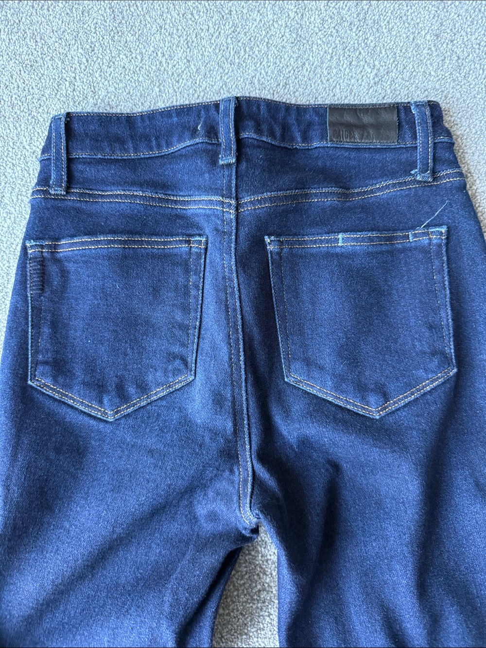PAIGE Gemma Dark Blue High-Rise Skinny Jeans - Picture 3 of 3